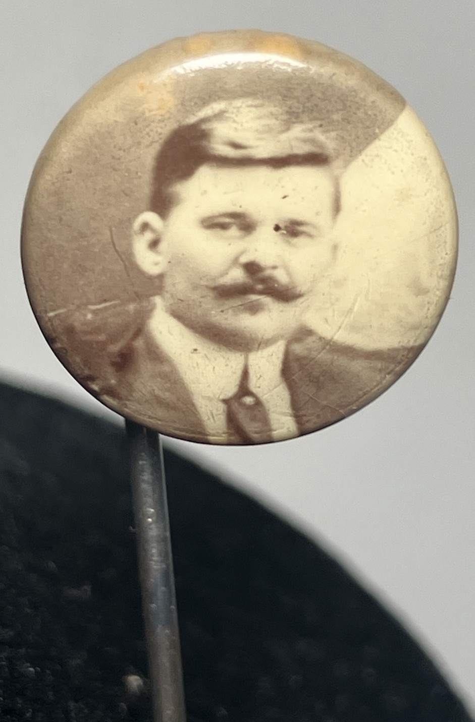 Antique Pin President Political Stickpin Hat Pin Lapel Button Long 1/2” Unknown