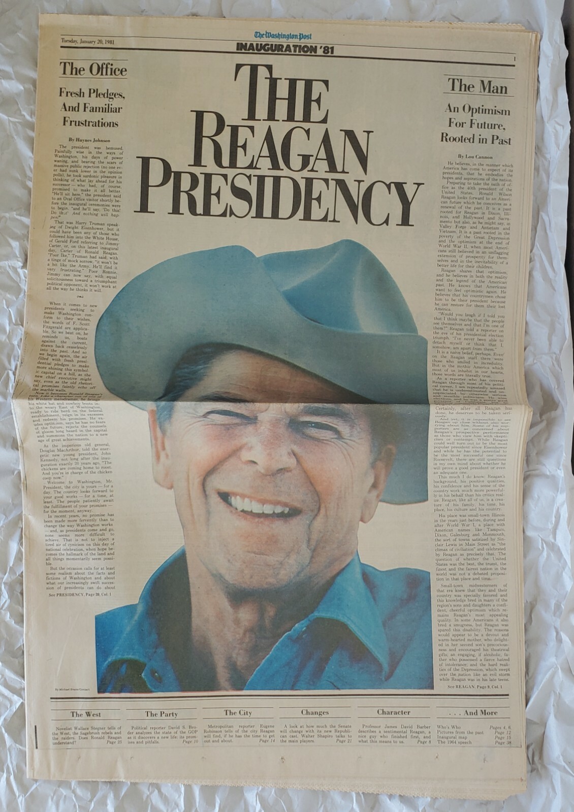 1/20/1981 The Washington Post Ronald Reagan Inauguration newspaper Us President