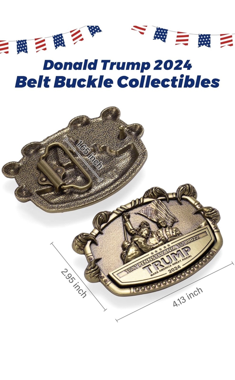 Donald Trump 2024 Belt Buckle Collectibles -Make America Great Again-Trump Merch
