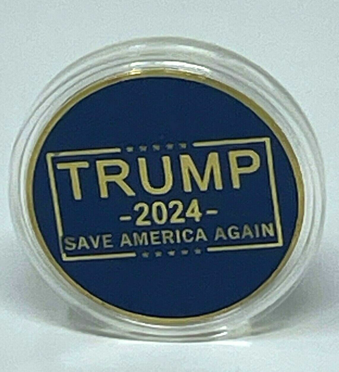 3 PCS 2024 President Donald Trump Golden Commemorative Coin Save America Again