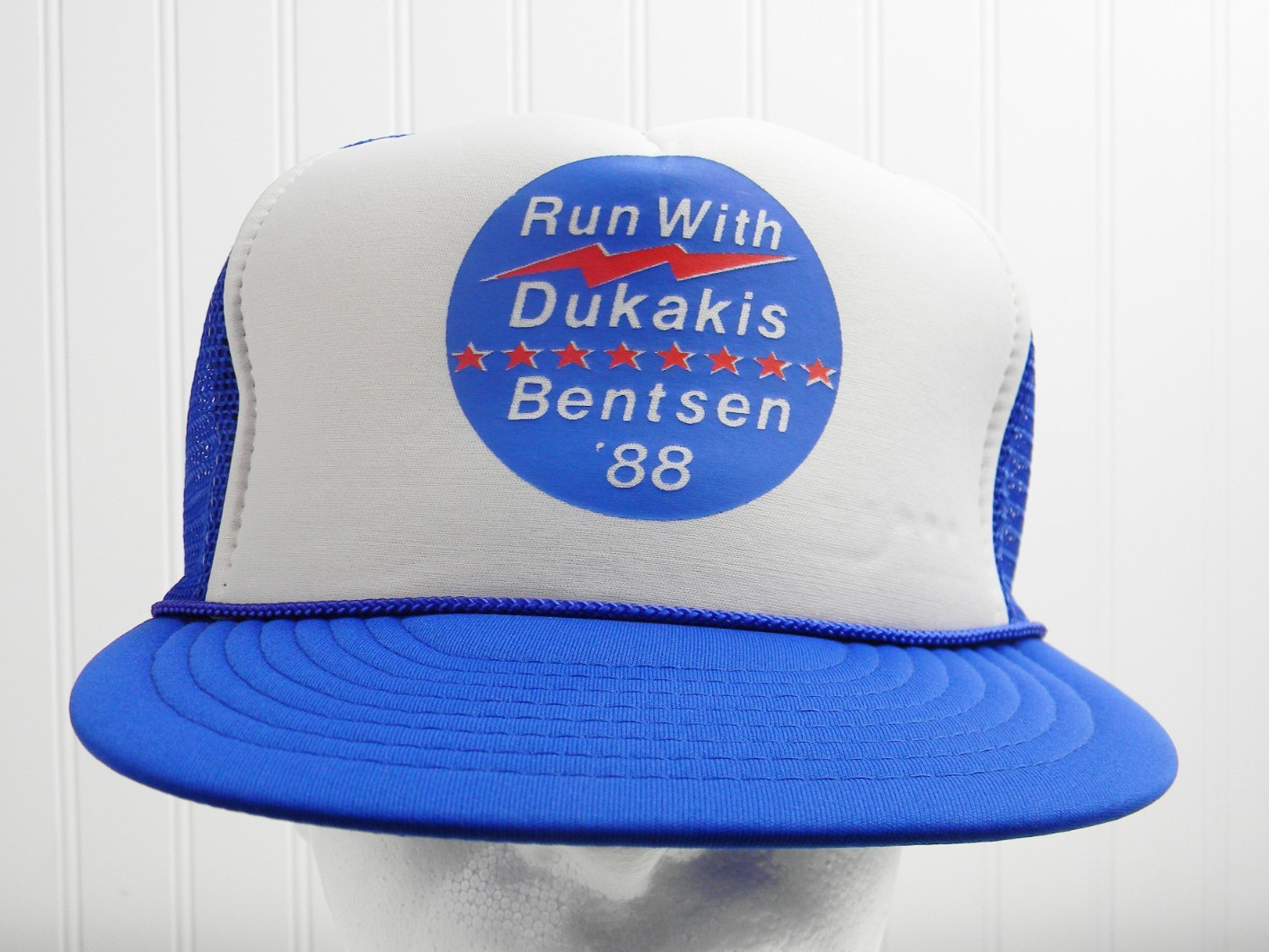 Vintage 1988 Michael Dukakis Presidential Campaign Foam Trucker Hat Mint
