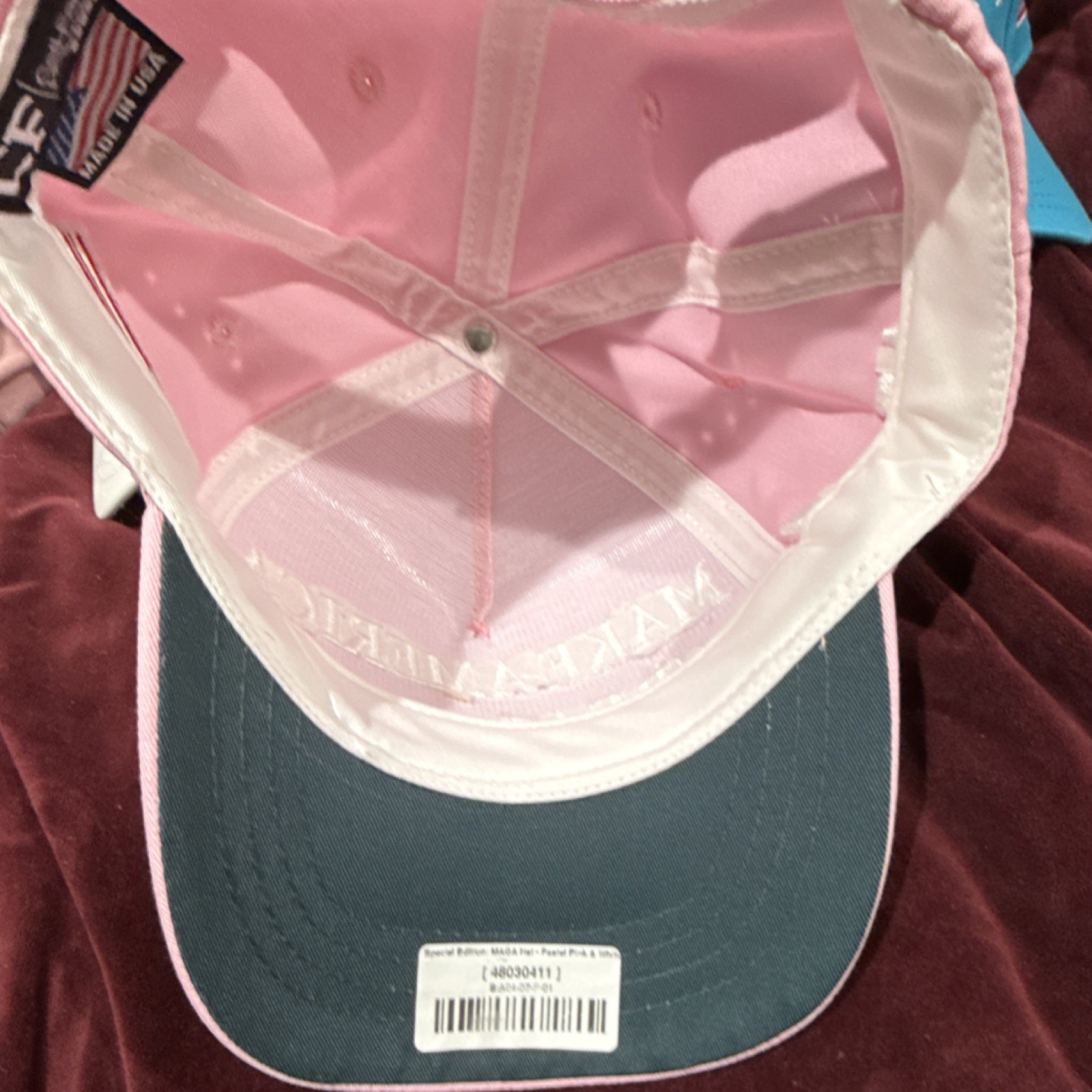 Official Trump Cali-Fame MAKE AMERICA GREAT AGAIN 2024 Pink Hat w/ American Flag