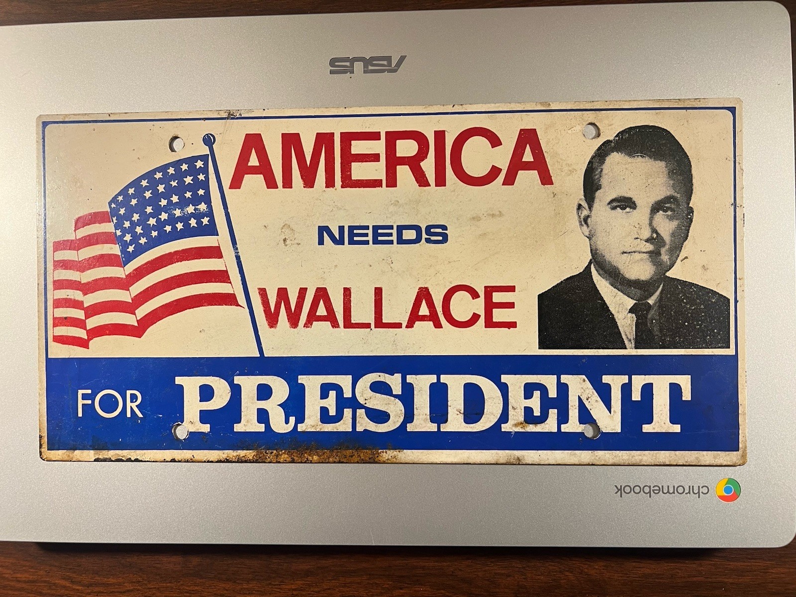 Vintage George Wallace Alabama Governor For President License Plate Car Tag