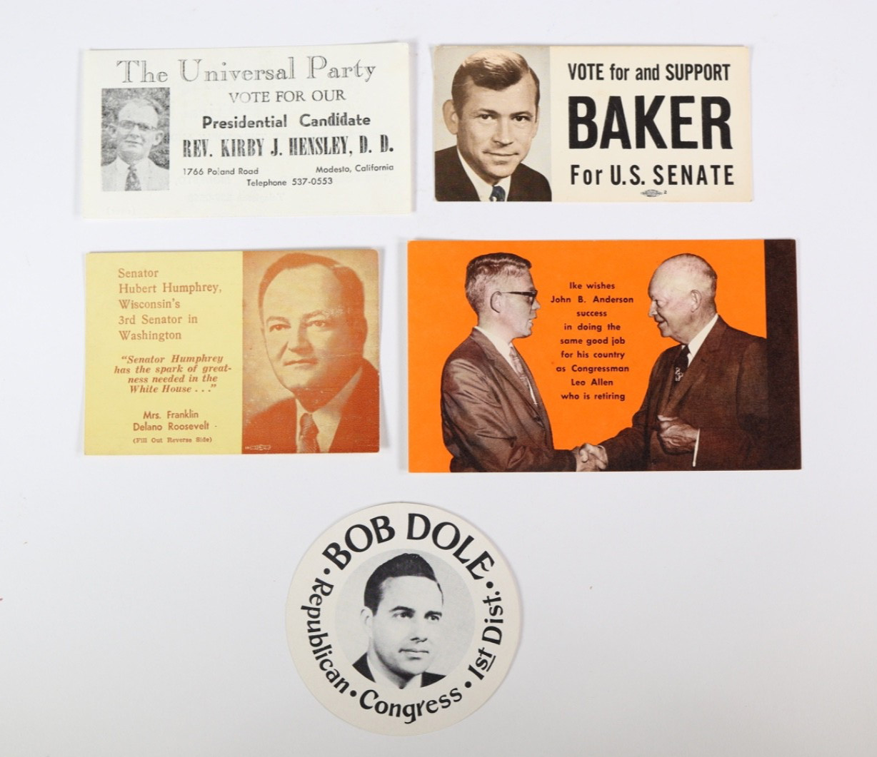 1960’s Political Congressional Campaign Ephemera