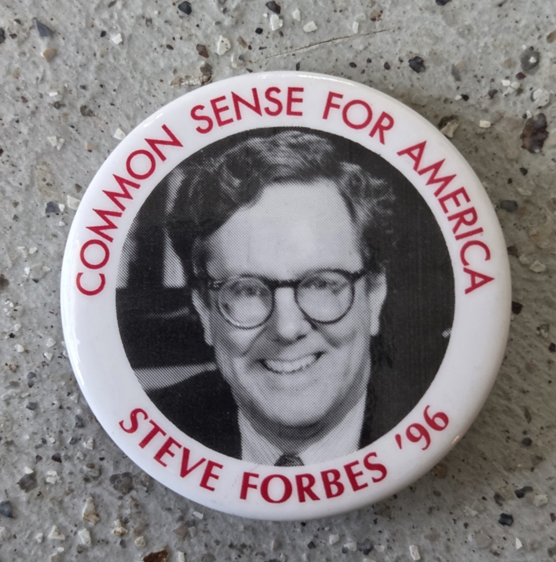 Vintage 1996 Steve Forbes Campaign Pinback Button 1.75” Celluloid President D5