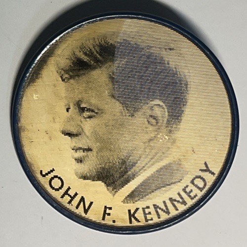 Vintage 1960 John F Kennedy Man For 60’s Campaign Flasher Button Vari Cue 2.5”
