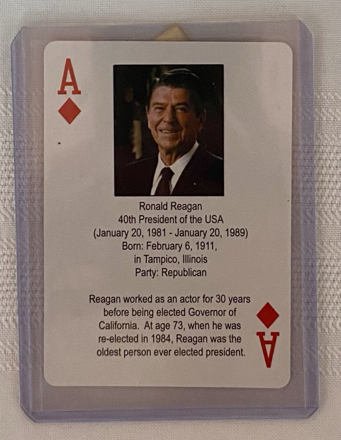 Lot of 9 President Ronald Reagan Collectible Novelty Baseball Cards! Mint Cond.