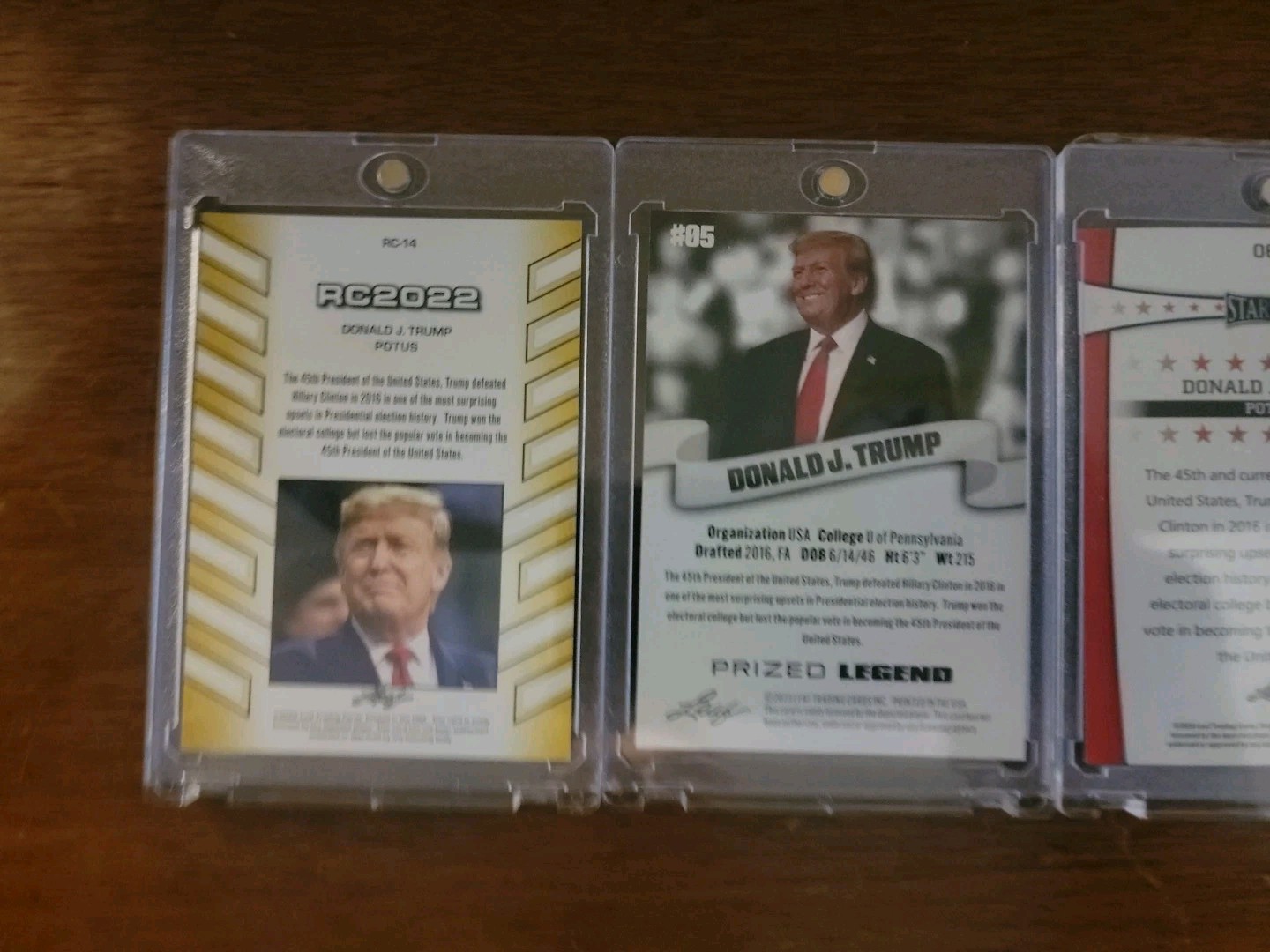 Lot of 4 DONALD TRUMP Leaf Cards – RC / Prized Legend / POTUS