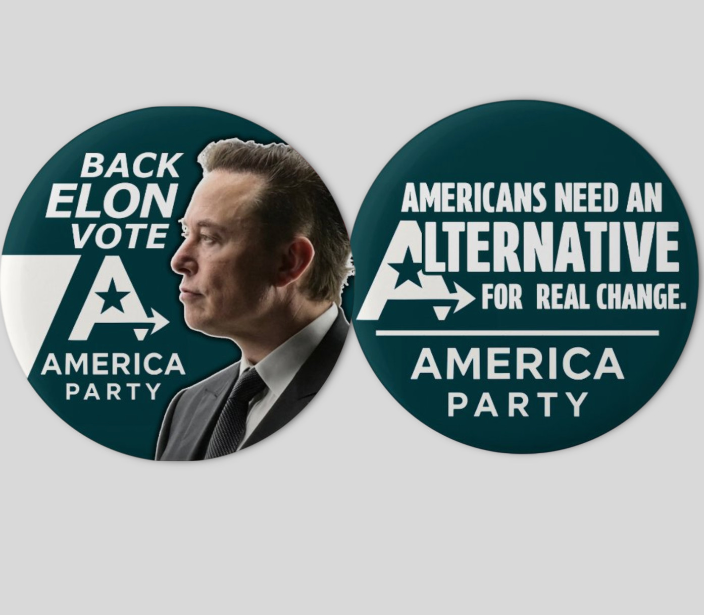 Elon Musk America Party Pin Buttons Political Third Party Independent Trump MAGA