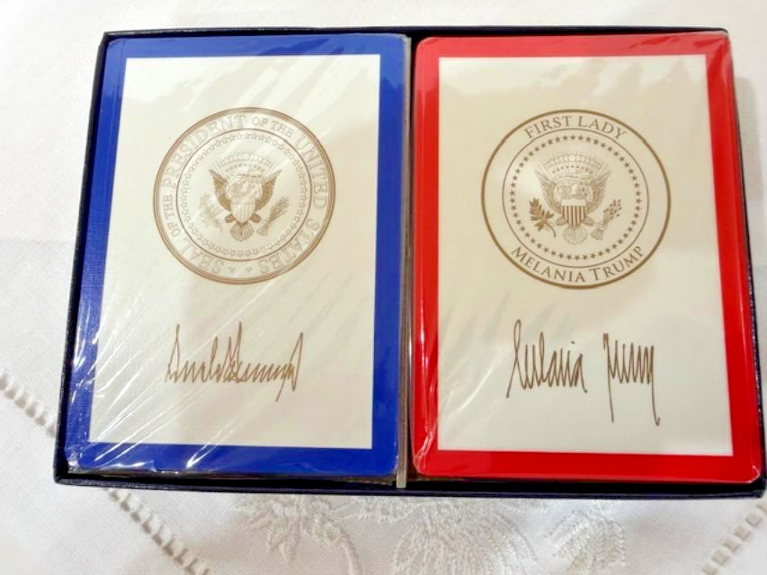 Donald Trump & Melania Playing Cards with Presidential Seal and Signatures w box