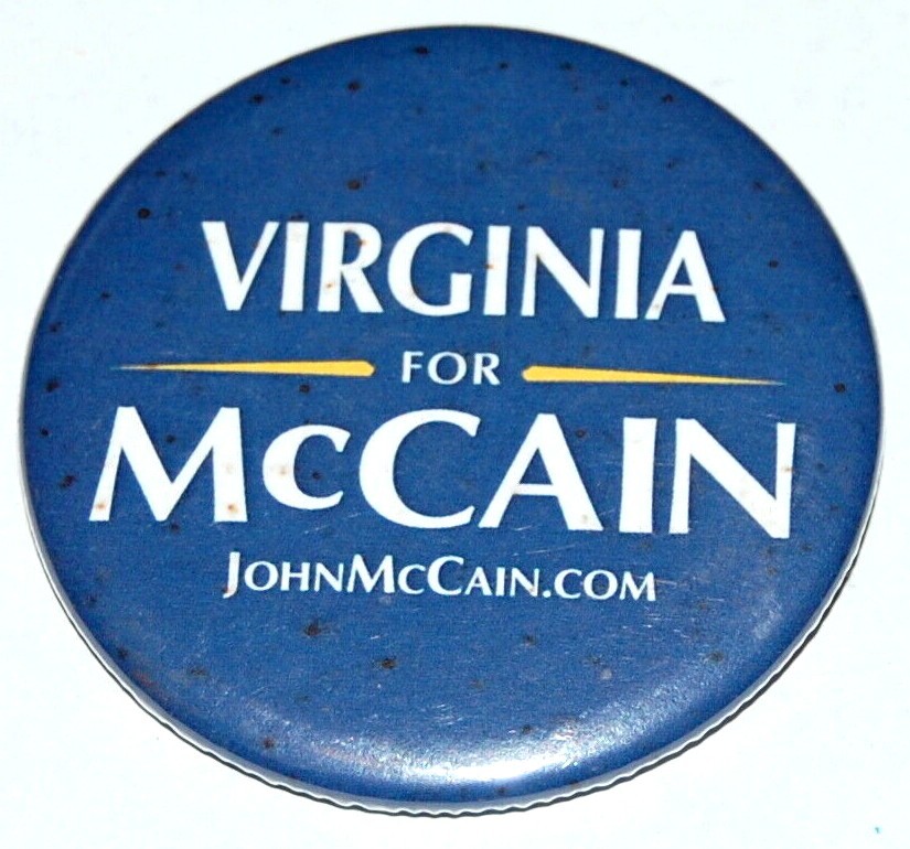 2008 Virginia JOHN MCCAIN campaign pin pinback button political president