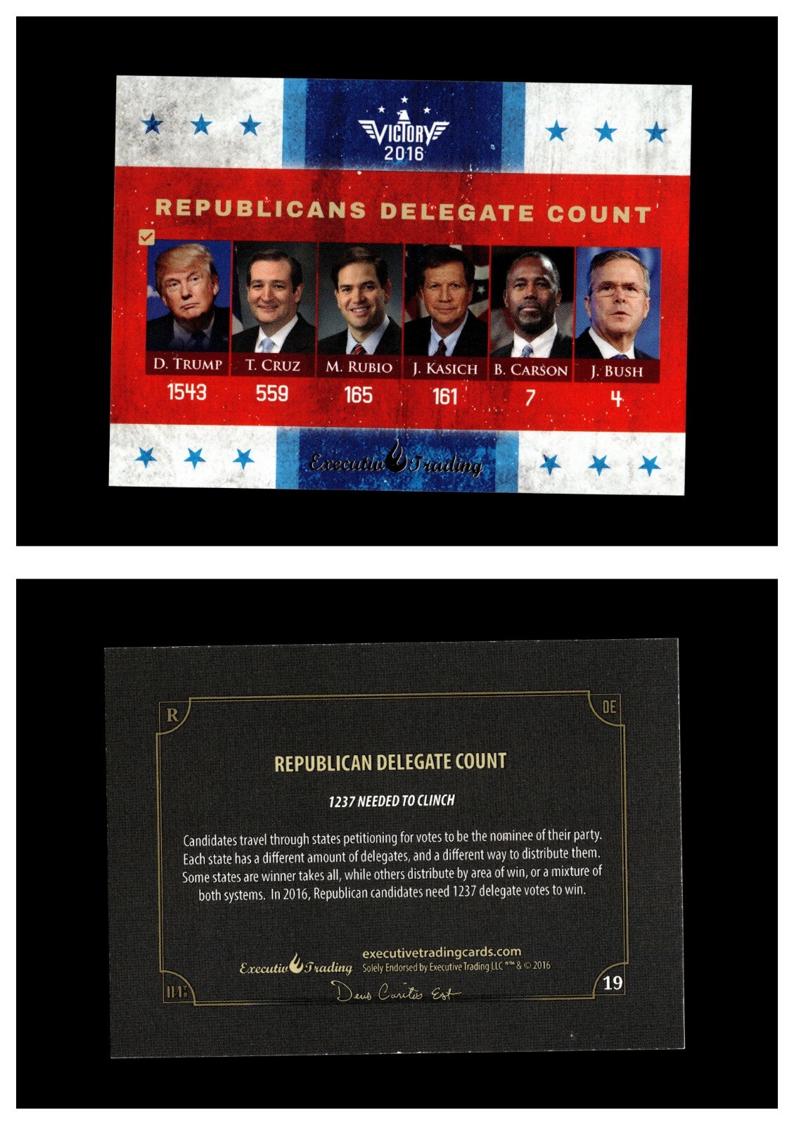 2016 Victory Political Executive Trading Cards Donald Trump Hilary Clinton /200