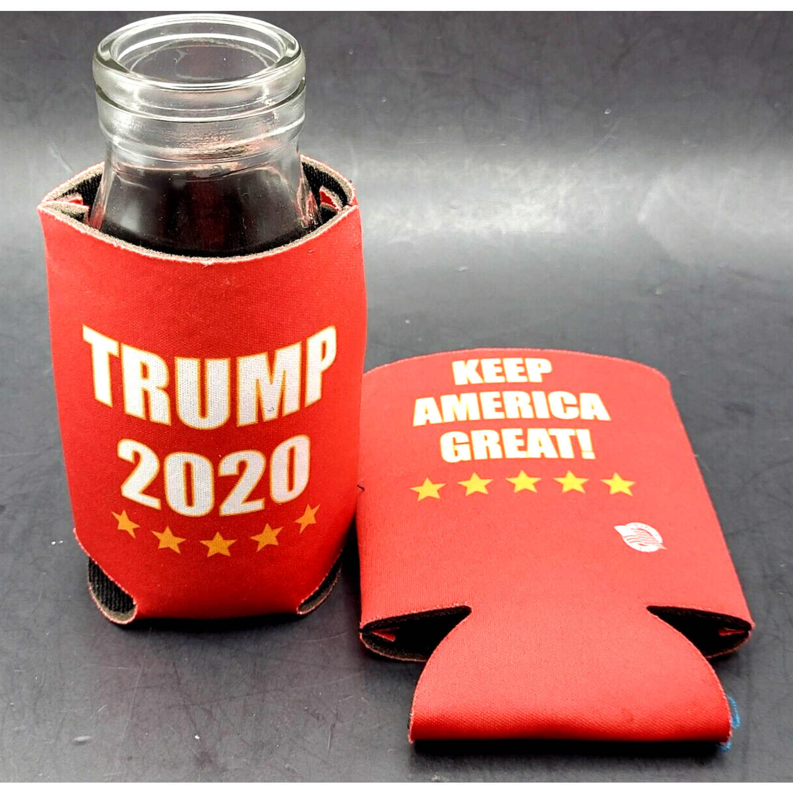 Keep America Great Trump 2020 Insulated Can Cooler Koozie Red White Set of 2
