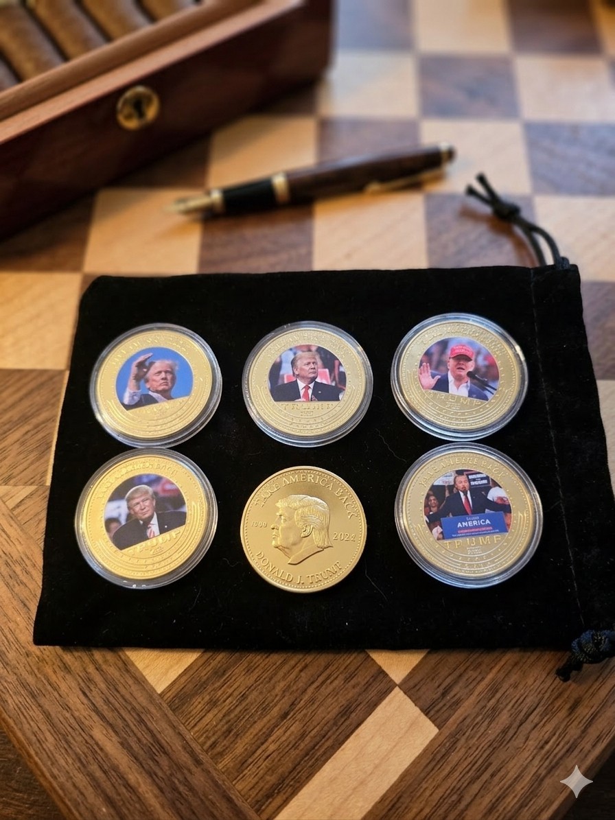 Trump 2024 Presidential Commemorative Coin Gold Plated Collectible Gift MAGA New