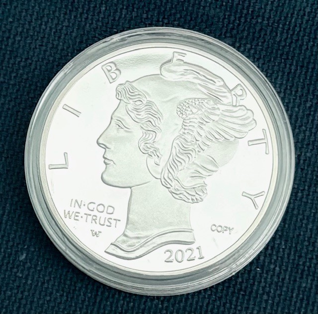 DIME ROUND ONE OUNCE COPY