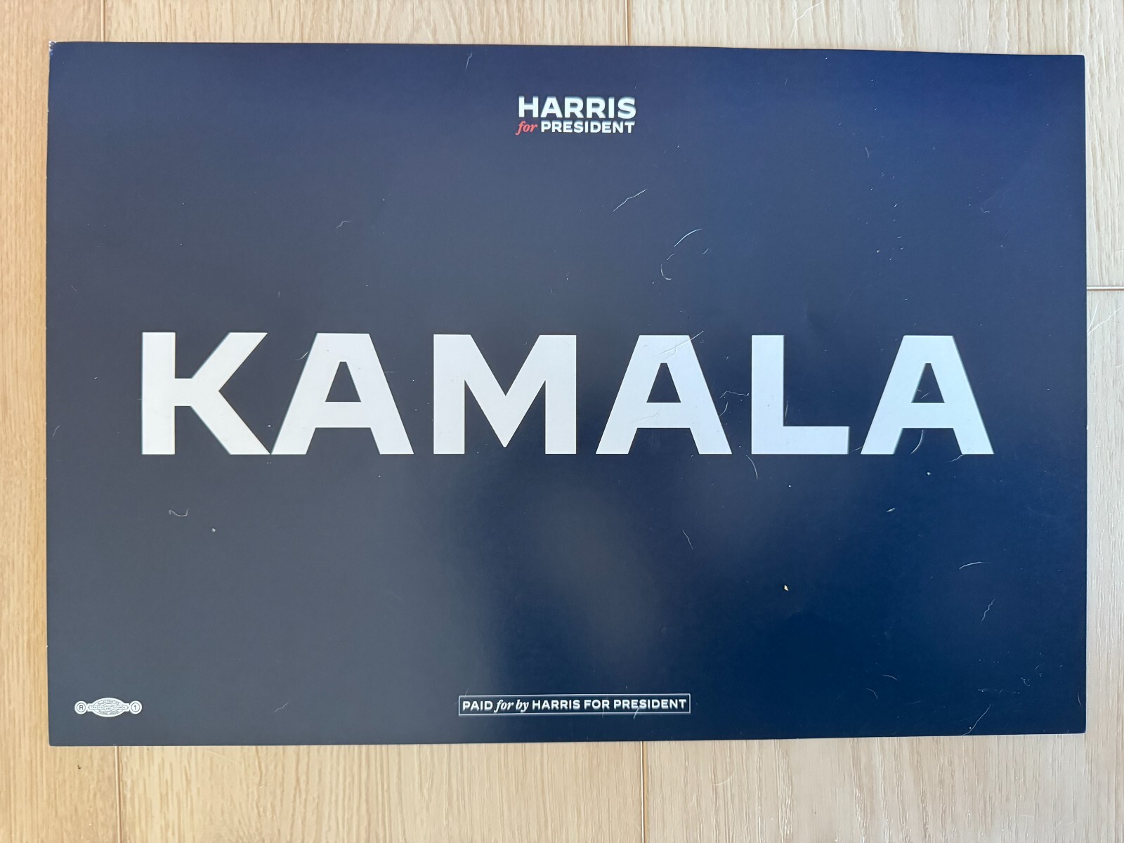 KAMALA Harris 2024 Presidential Campaign Placard Sign Harris for President