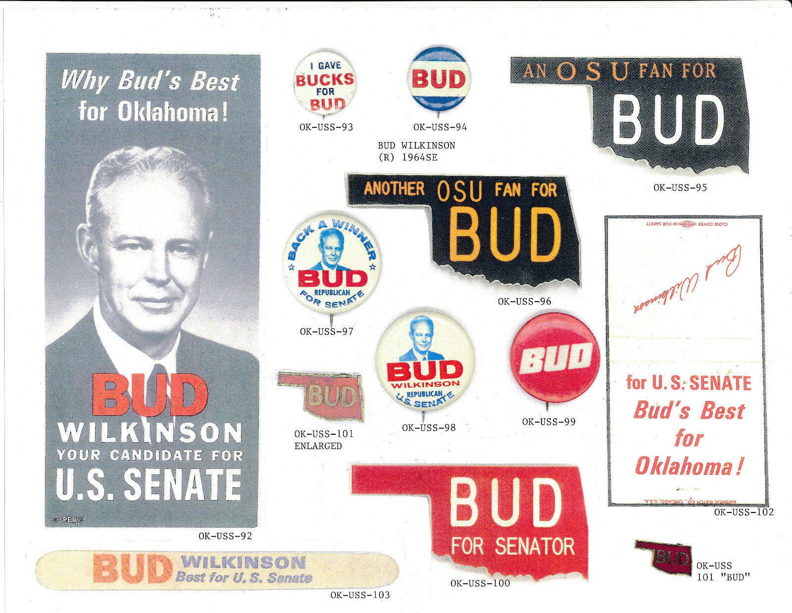 All color 226 page book Political Campaign Items Arkansas & Oklahoma