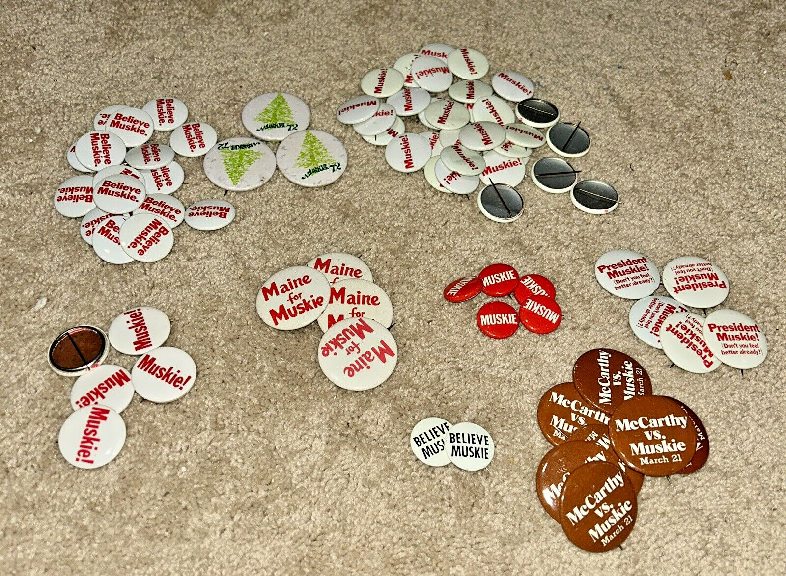 80 – 1972 Buttons Senator EDMUND MUSKIE FOR PRESIDENT Buttons 9 Varieties