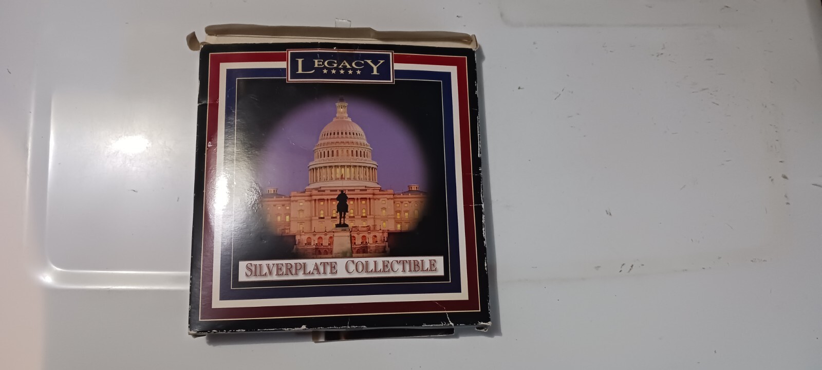 THE CAPITOL BUILDING WASHINGTON DC 8″ SILVER PLATE W BOX