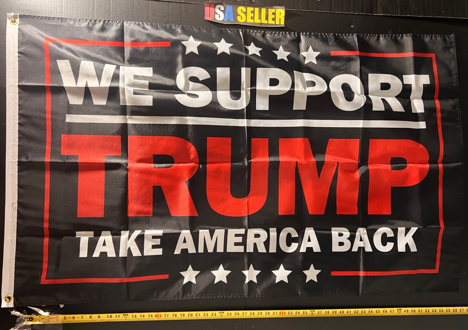 We Support Donald Trump Get Over It Flag FREE USA SHIP Republican Sign 3×5