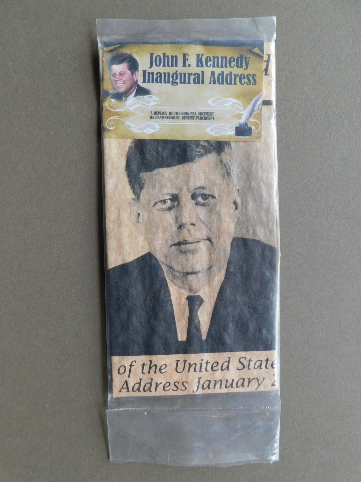 John F Kennedy Inaugural Address – replica on parchment – 2014 Amer Document Co