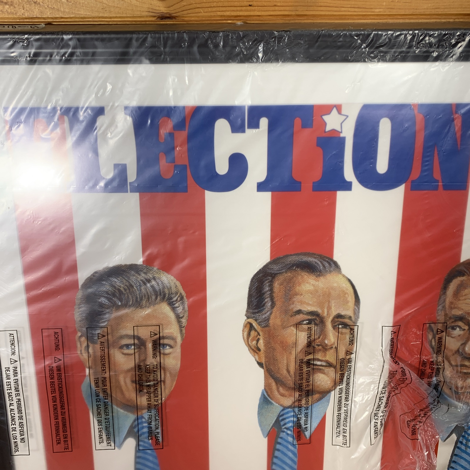 Election 92 1992 POSTER PROMO Frame 34-7/8” x 28-3/4” Bush Clinton Perot Vintage
