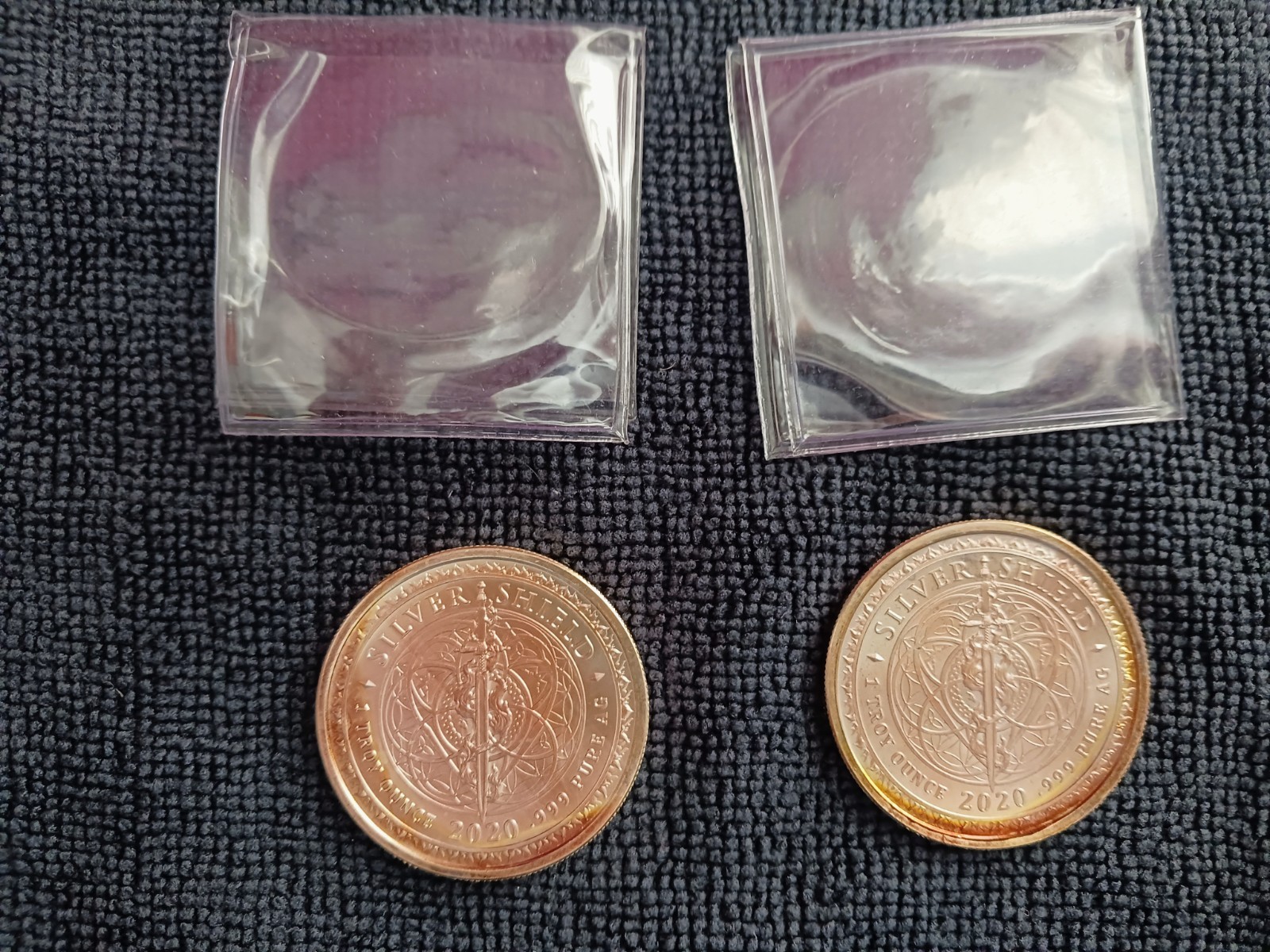 Two Trump 1 OZ .999 Silver Shield Collection Round Coin Maga Middle Fingers 2020