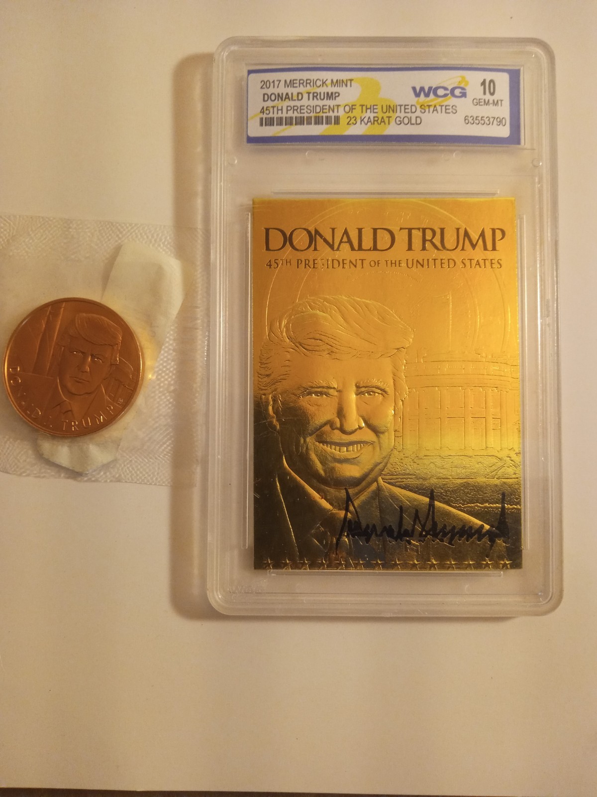 Donald Trump 45th U.S. President Baseball Card 23 Karrot And Coin