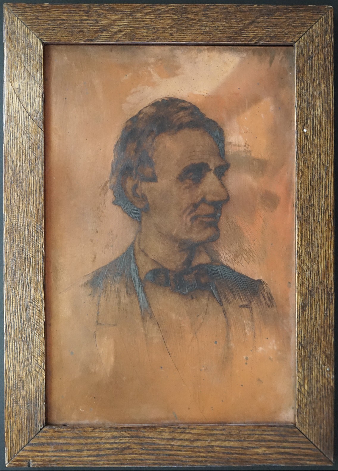 Original 1800’s Copper Plate used for print of Lincoln by Harry Lewis Bailey