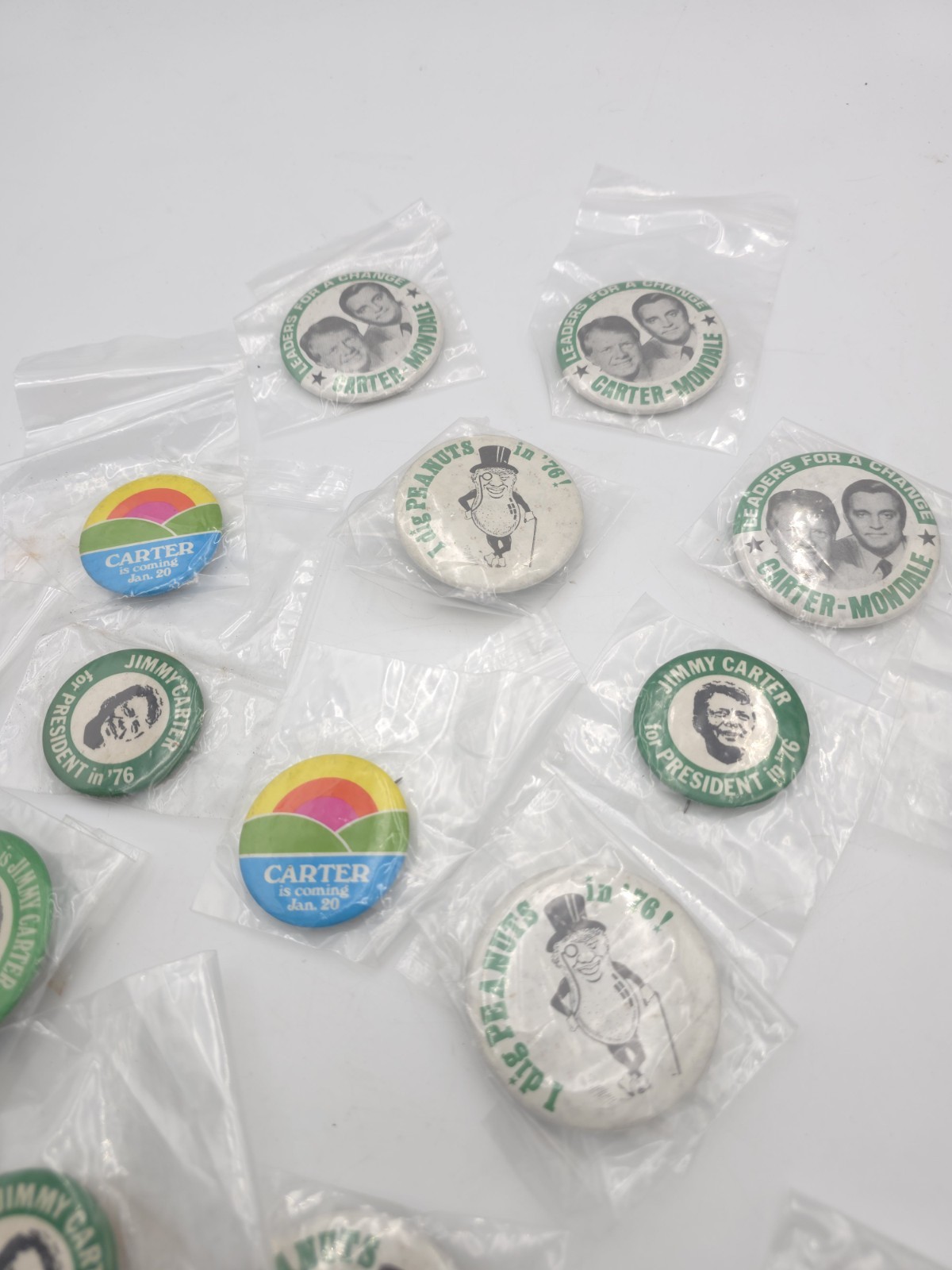 Vintage Jimmy Carter Campaign Pinback Button Lot of 18 1976 Political Button