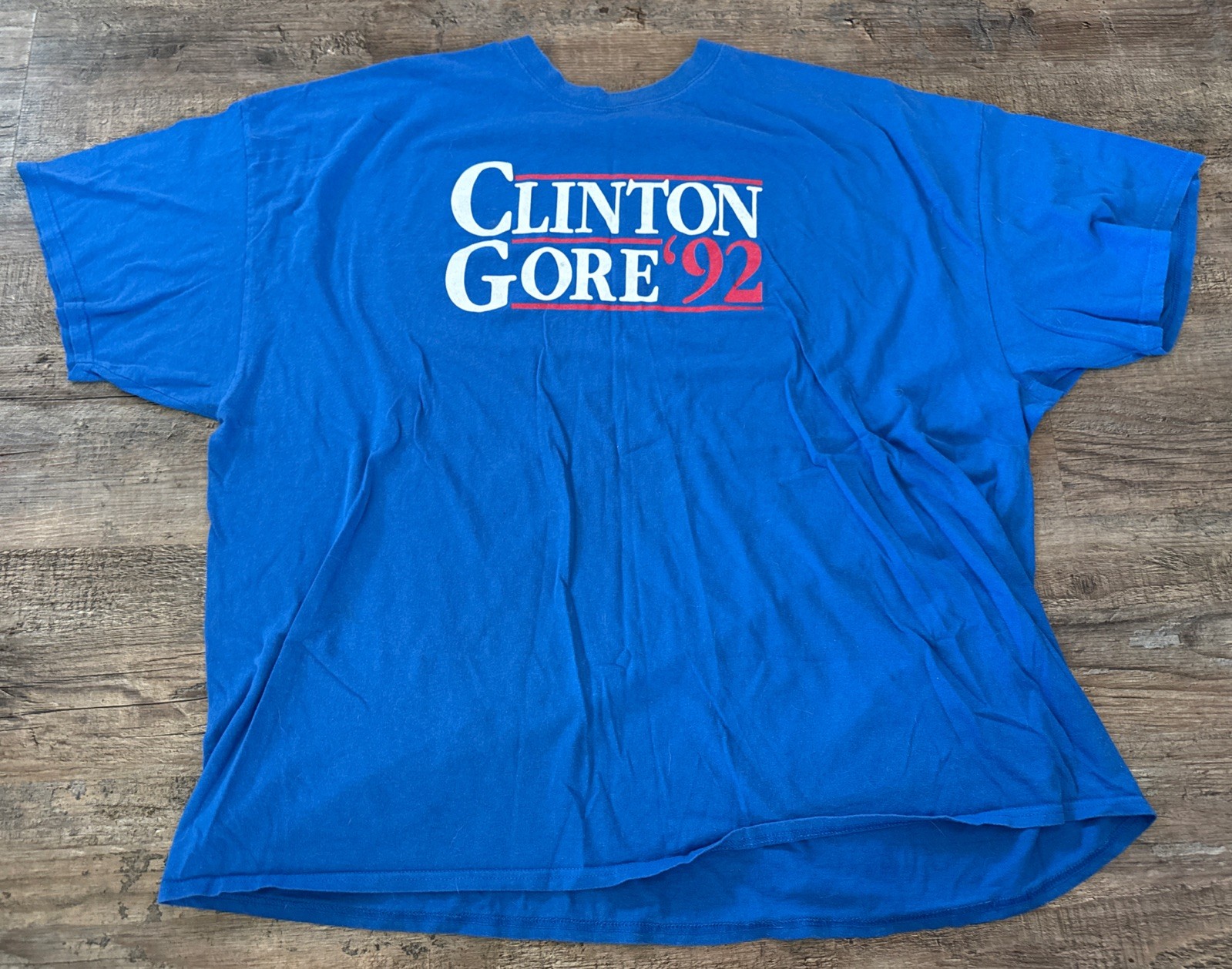 Mens 4XL Bill Clinton Al Gore ‘92 Campaign Shirt 1992 Blue