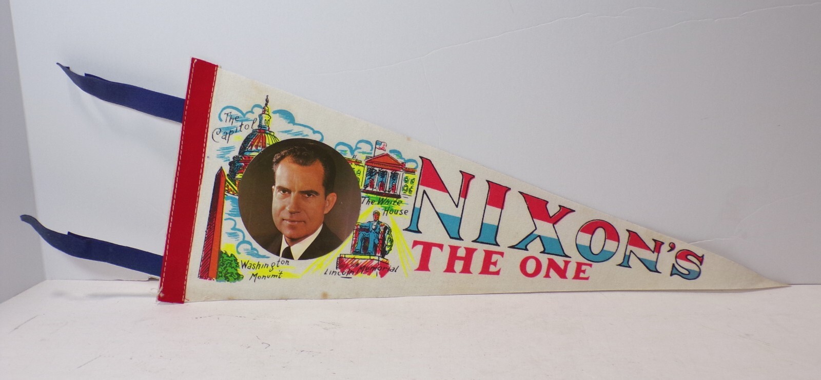 1969 Richard Nixon NIXON’S THE ONE Inauguration Pennant Flag 18″ 102424WT-H