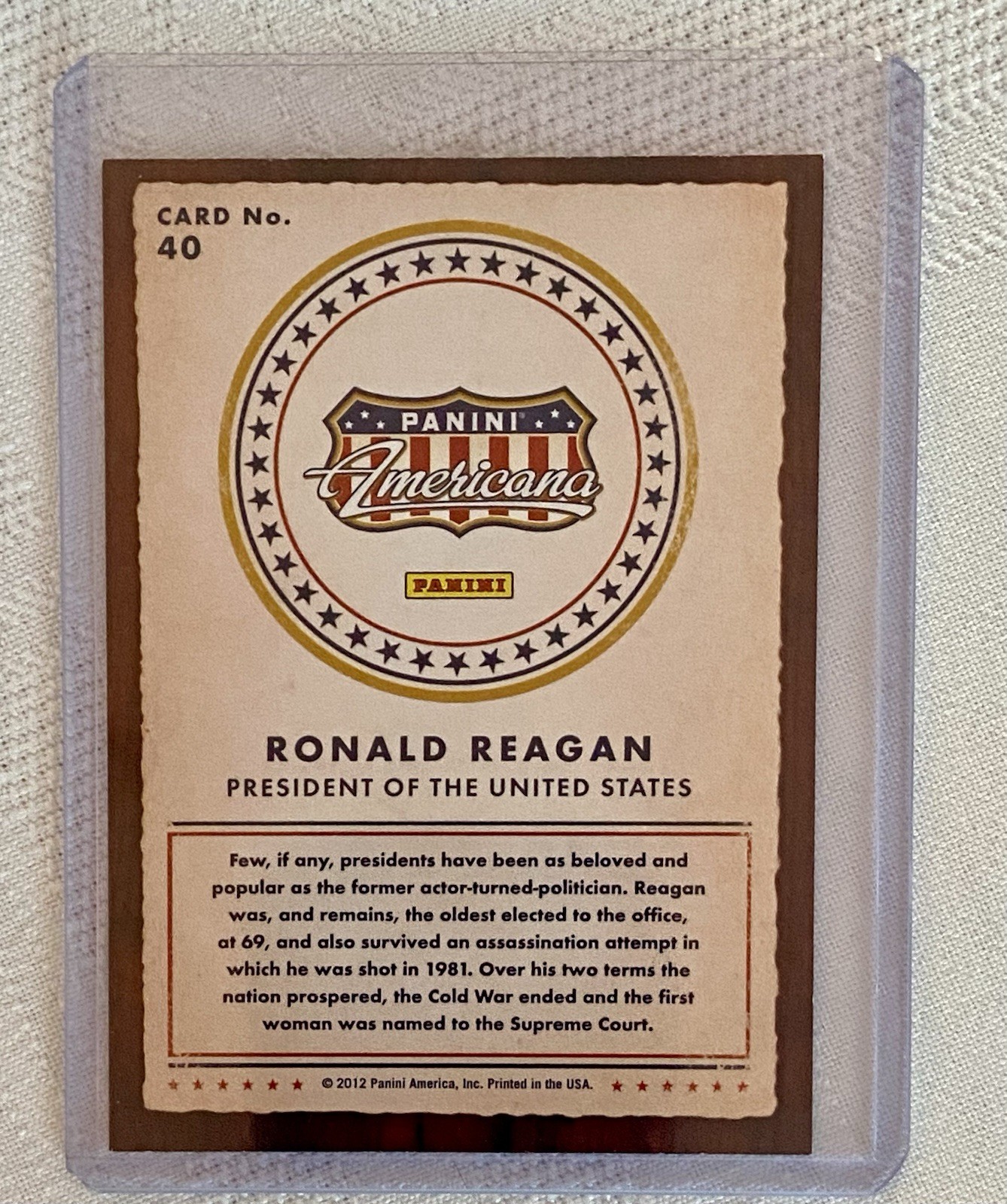 Lot of 9 President Ronald Reagan Collectible Novelty Baseball Cards! Mint Cond.