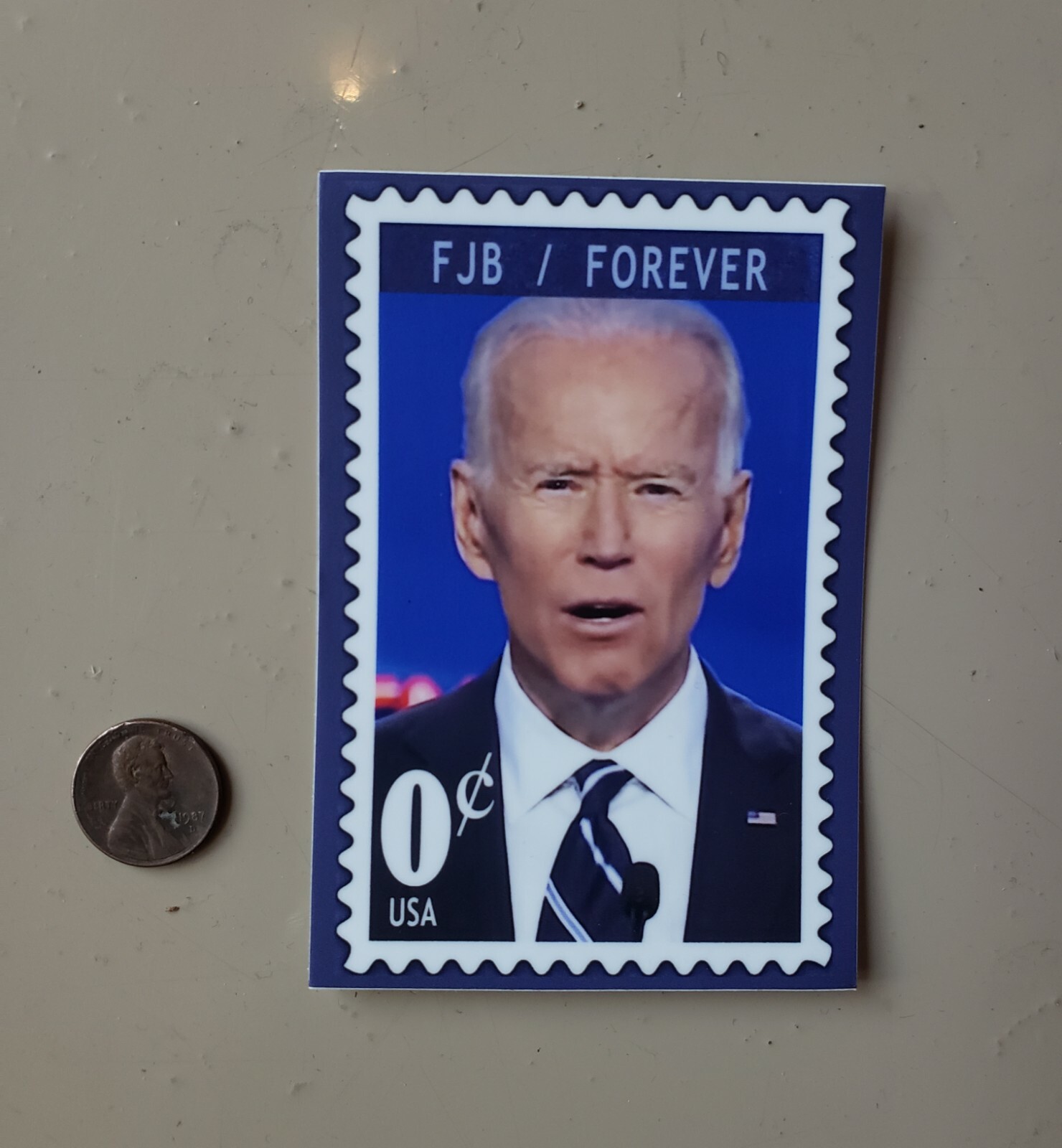 Joe Biden Stamps “Zero Cents” car bumper Sticker FJB LGB Lets Go Brandon Big Guy
