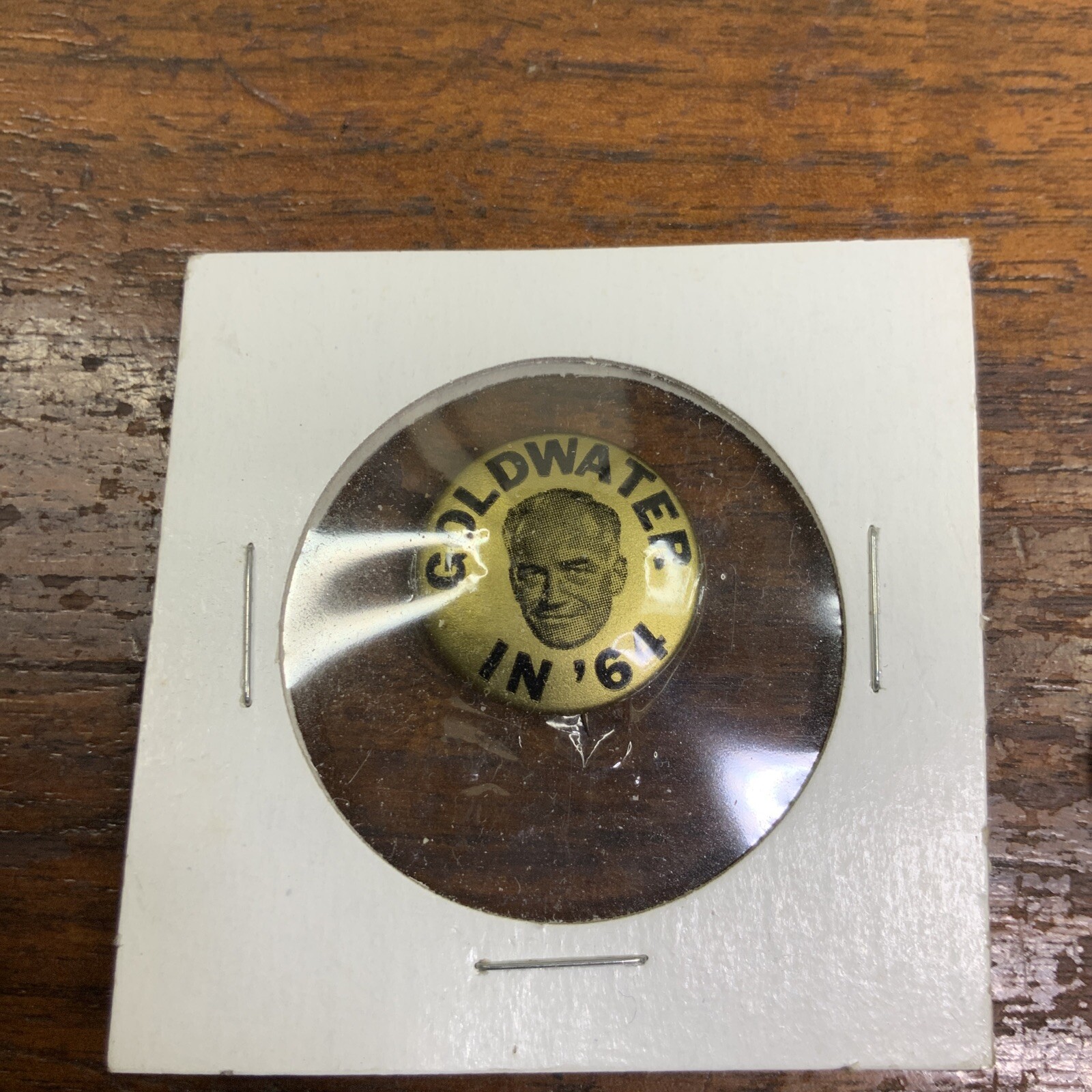 2 Goldwater in ’64 Presidential Campaign Gold Toned Pin Back Buttons 1964