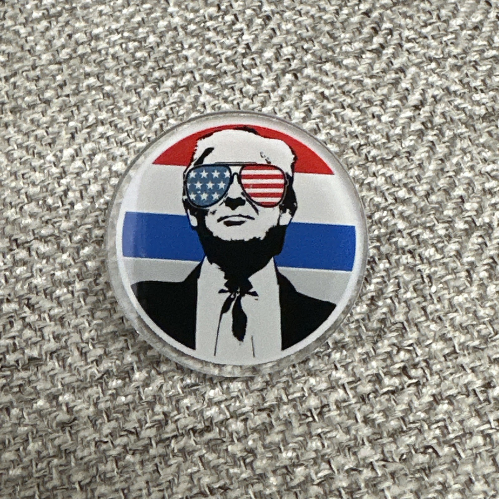 Trump Acrylic Sunglasses USA Aviator Flag pin MAGA Red White Blue America