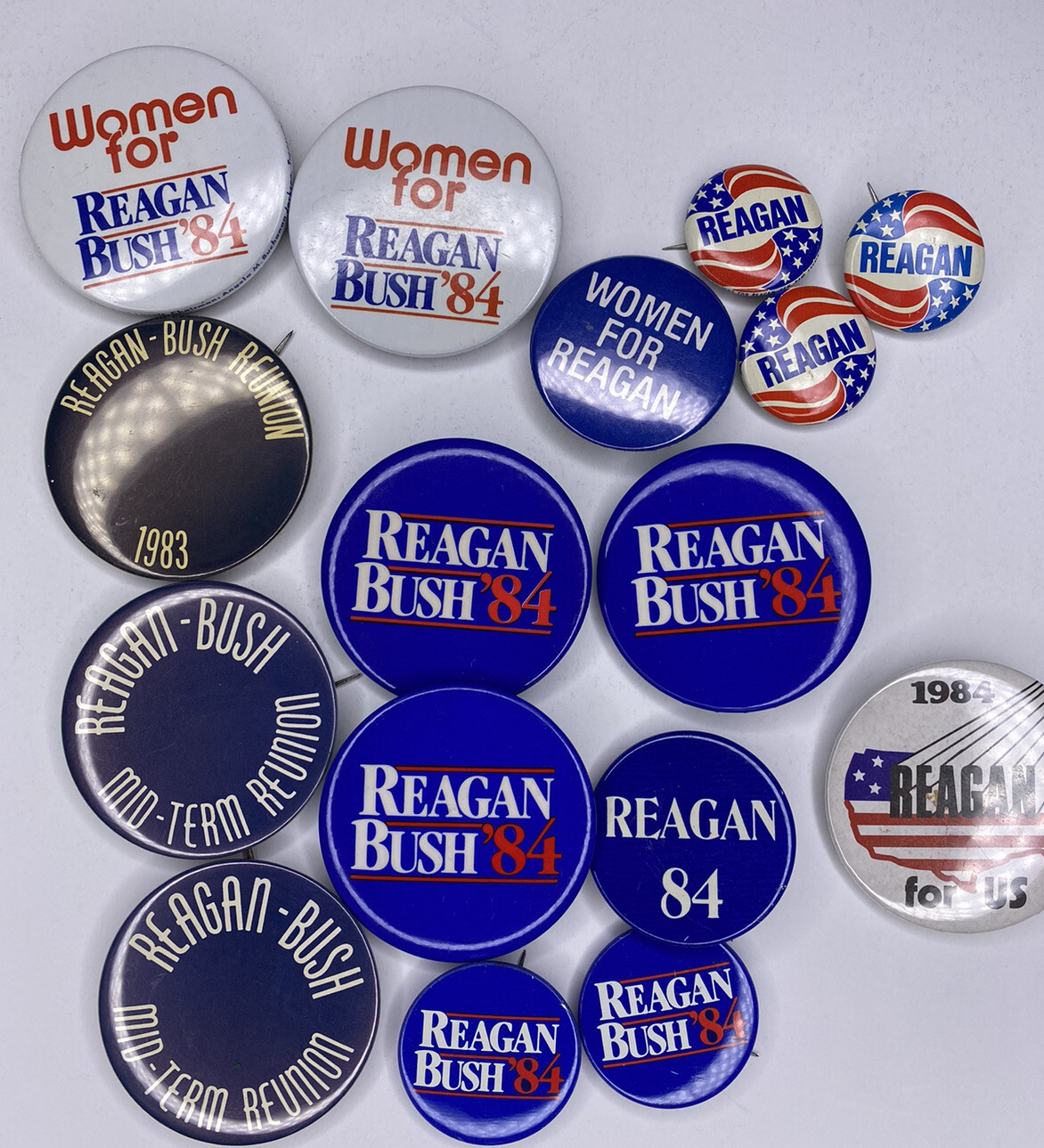 16 Reagan Bush Republican GOP Campaign Button Political Pinback Pin Lot Women