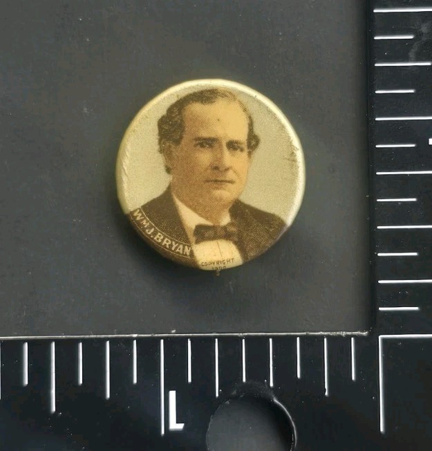1900 William Jennings Bryan Presidential Campaign Button With Name On Front