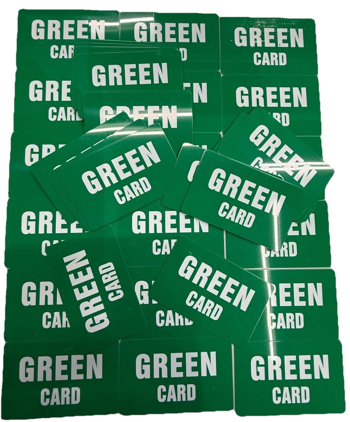 Green Card LOT of 25 Cards Plastic Funny Practical Novelty Joke Trump Wholesale
