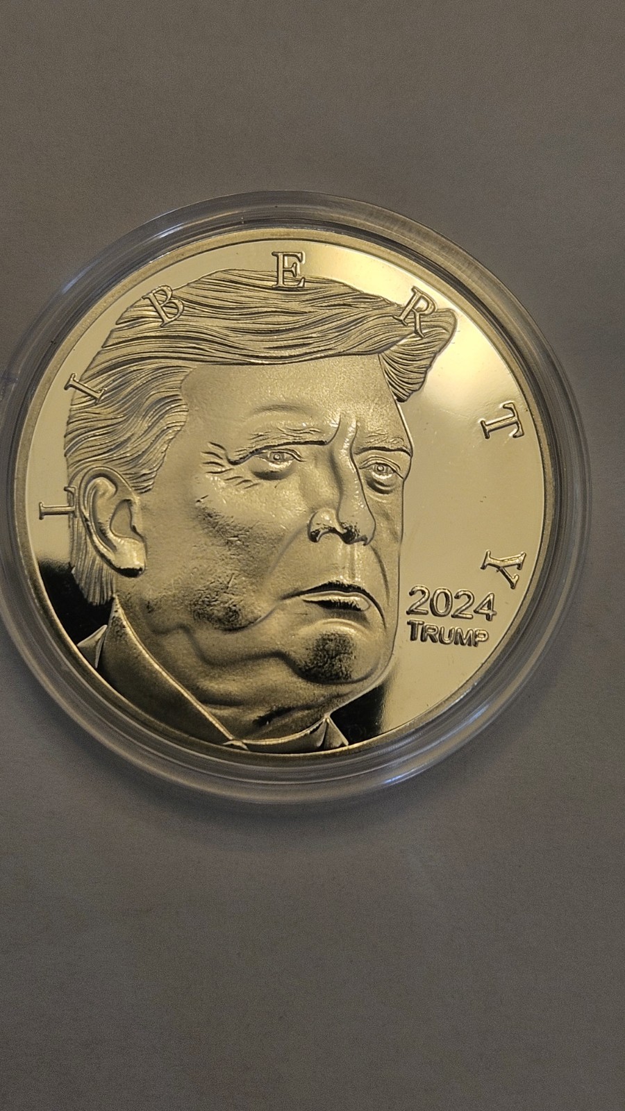 Donald Trump Liberty 2024 Commemorative Silver Coin In Hard Plastic Case