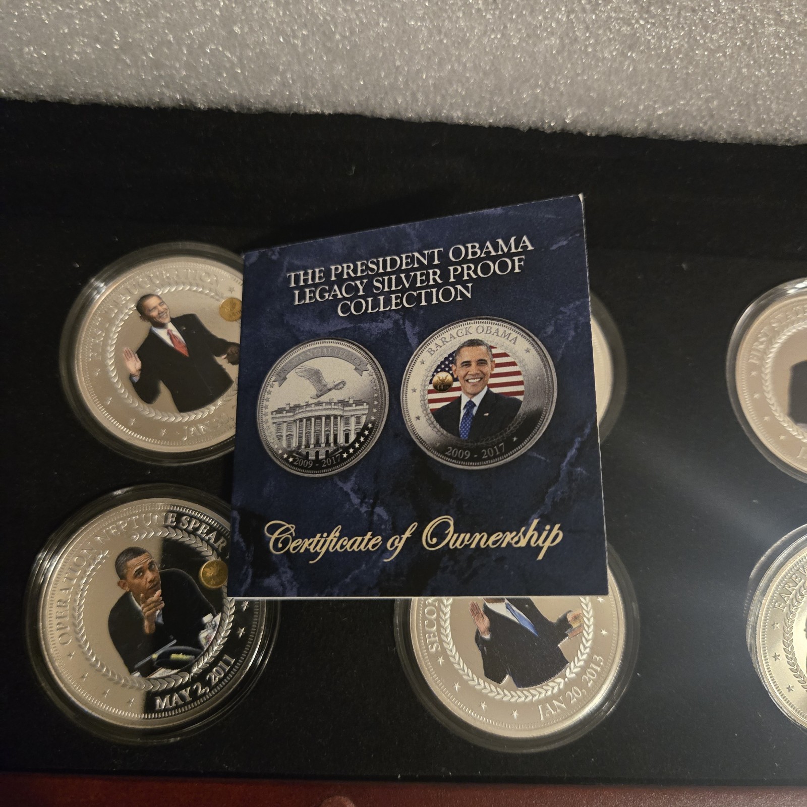 The President Obama Legacy Proof Coin Collection 2017, Plated In 99.9% Silver!