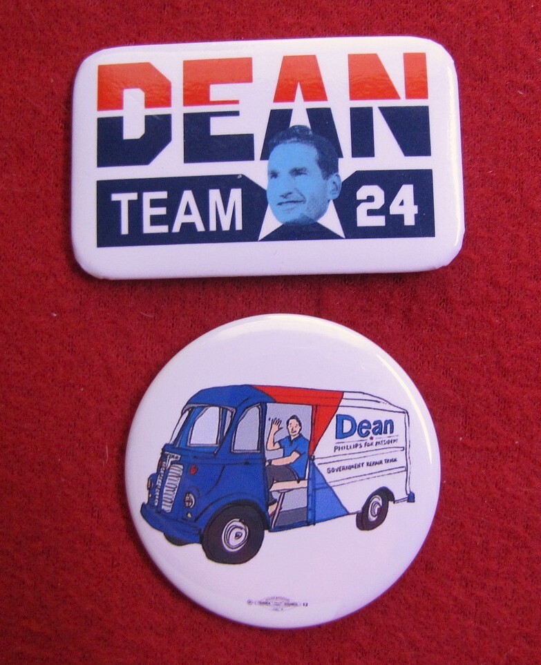 2024 Official Dean Phillips for President Dean Team & Truck Pinback Buttons #1