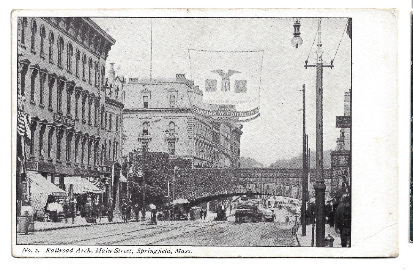 1904 Roosevelt Fairbank Campaign Street Banner Springfield MA Postcard Palmer PM