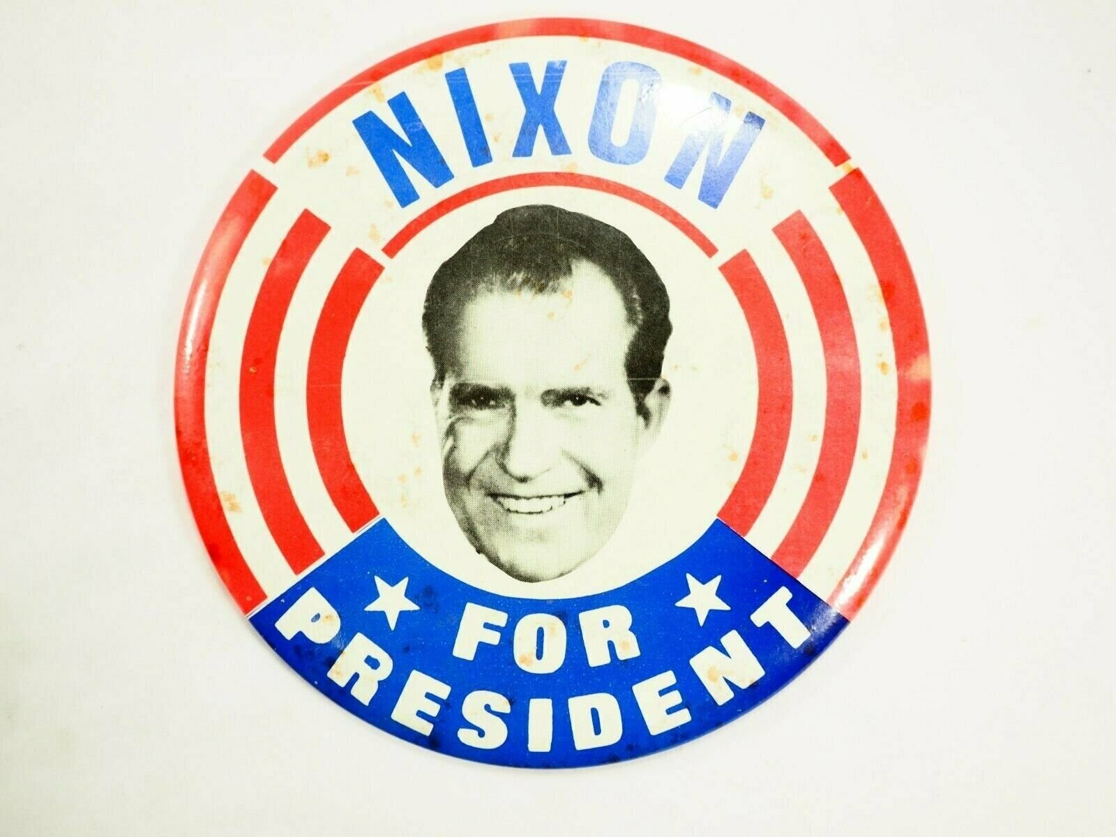 Giant Nixon For President Political Campaign Pinback Button 6″