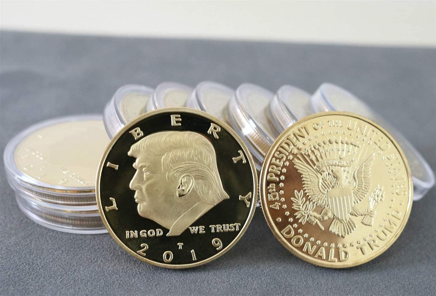 10 PACK President Donald Trump Commemorative Coins, Gold Plated Coin, Collectibl