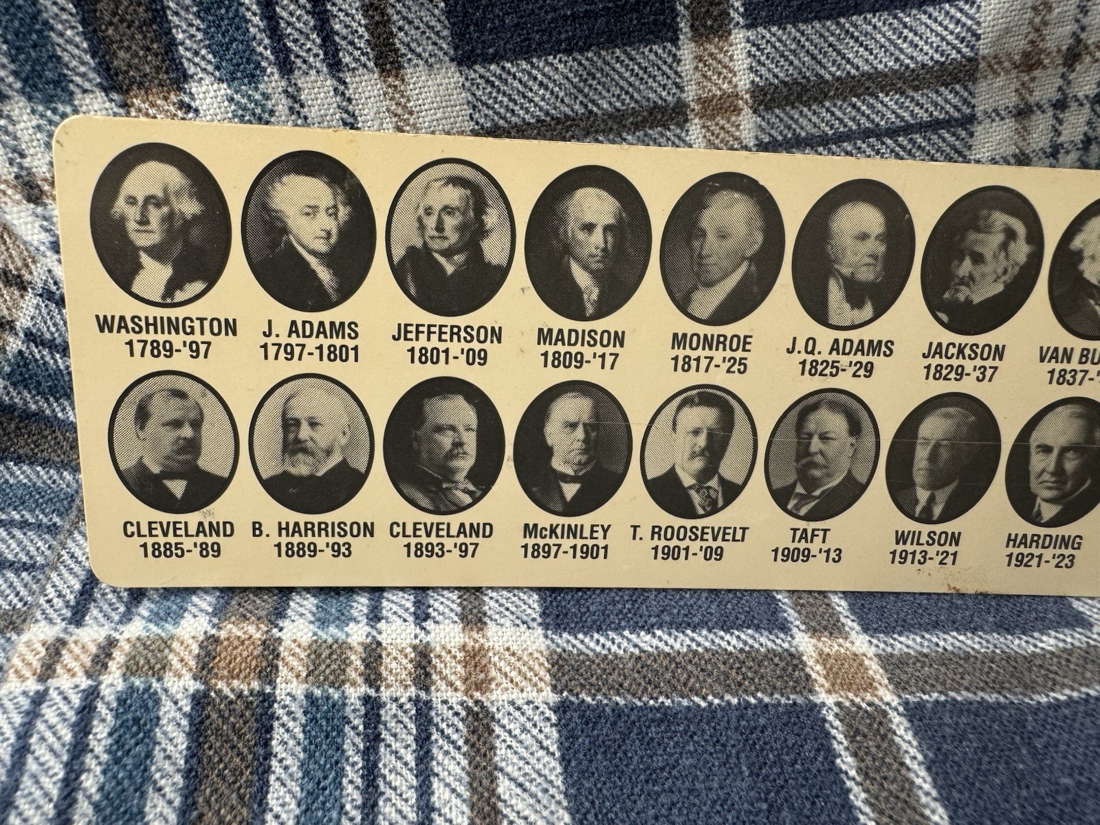 1993 12 Inch Plastic Ruler Flags, Star Spangled Banner, US Presidents. (B1)
