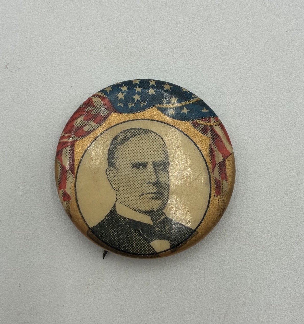 William McKinley 1900 Campaign Pin Button Political Pinback President NICE 1.25″