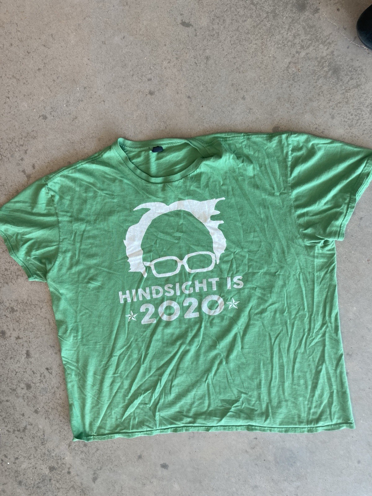 Bernie Sanders Hindsight Is 2020 Green 3XL In Anvil Tag