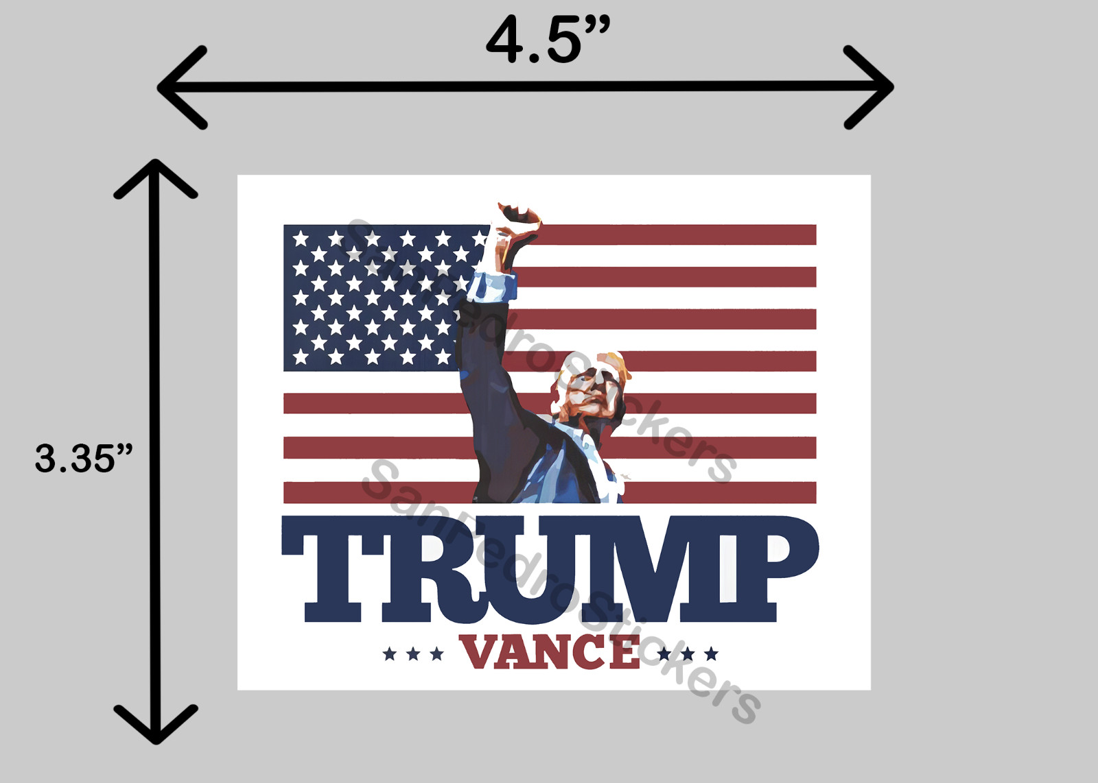 TRUMP 2024 “Trump/Vance” Attempted Assassination 4.5″ x 3.35″ Vinyl Sticker
