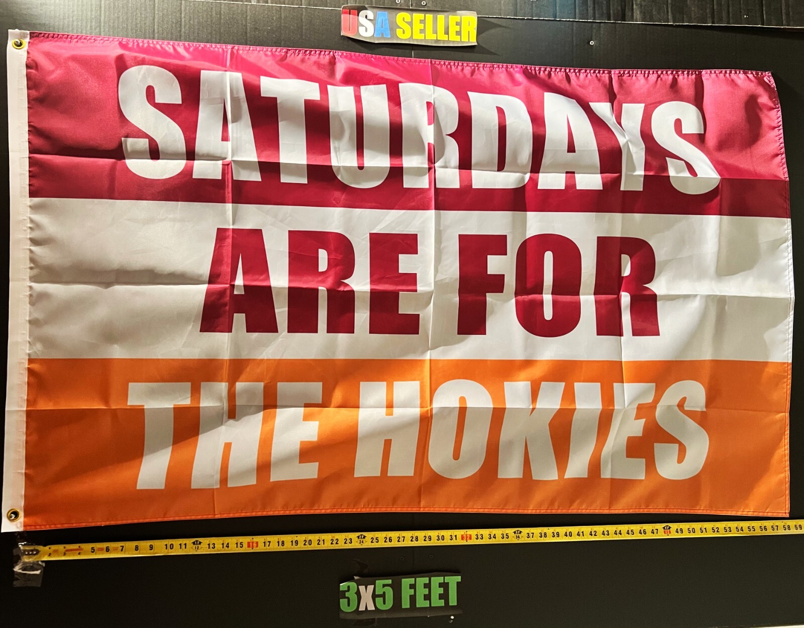Football Flag FREE SHIPPING Virginia Tech Hokies NFL NCAA Beer Cave USA Sign 3×5